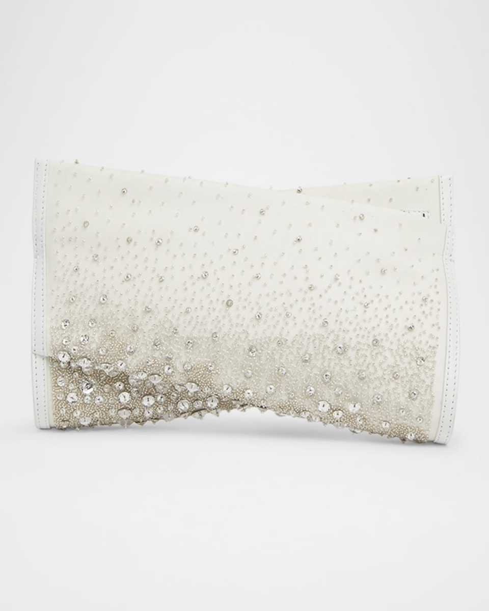 Loubitwist Small Embellished Satin Clutch Bag